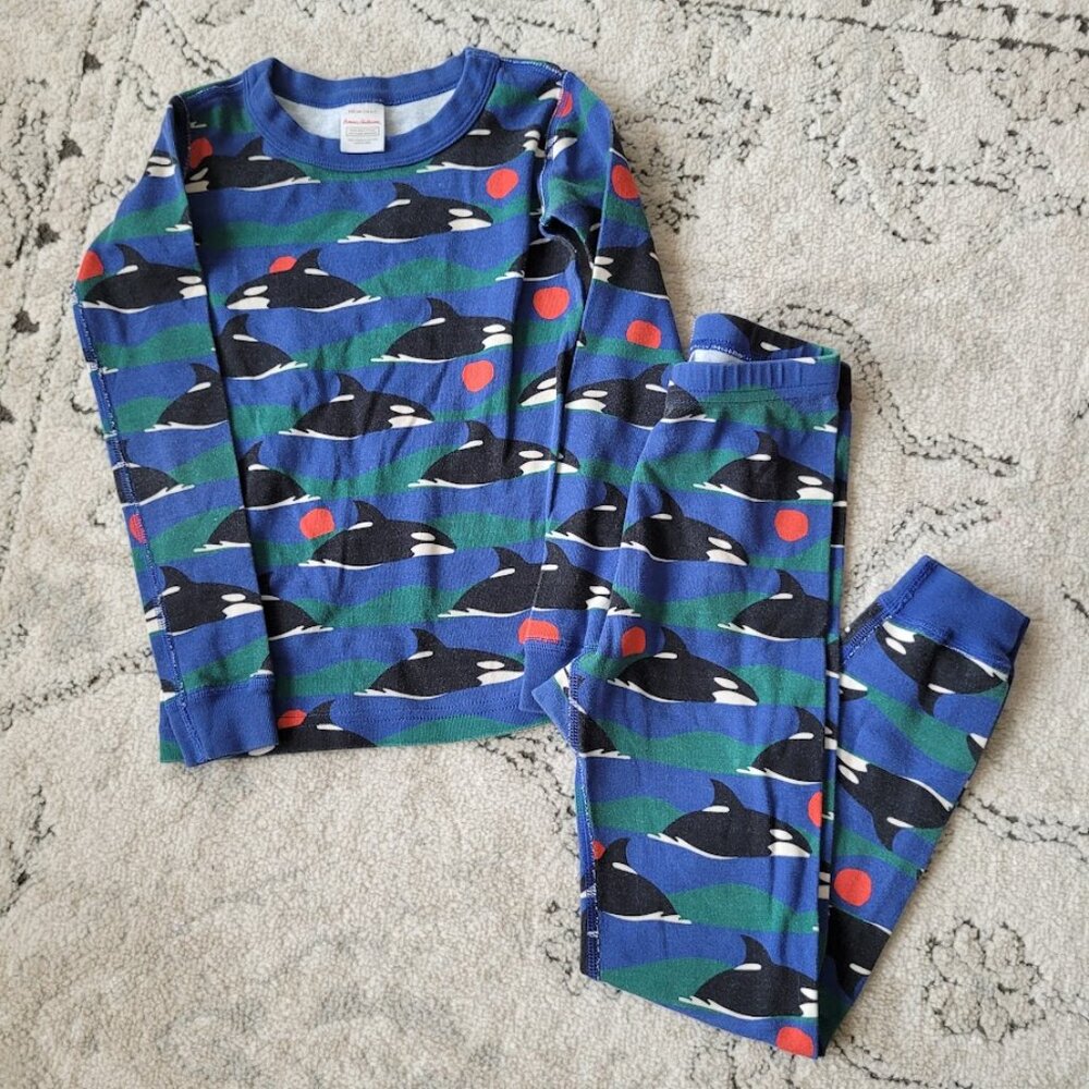 Hanna Andersson "Orcas" Long John Pajama Set 6/7 120